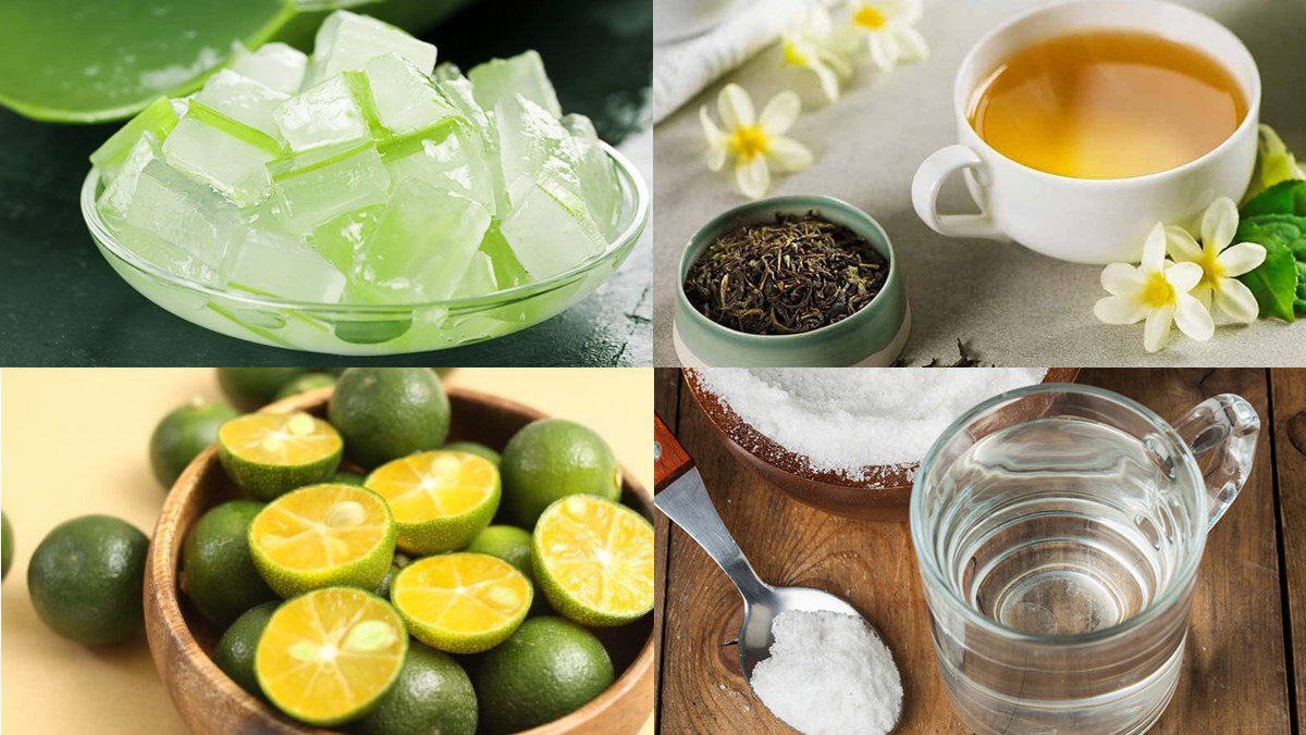 Ingredients for calamondin tea with aloe vera