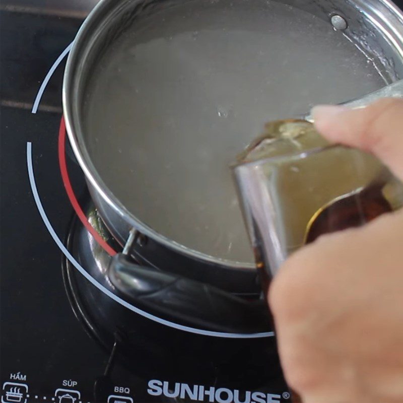 Step 1 Cook peach jelly for Peach Milk Tea