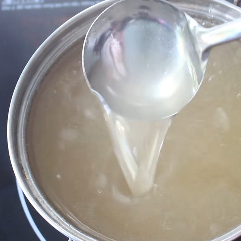 Step 1 Cook peach jelly Peach milk tea jelly
