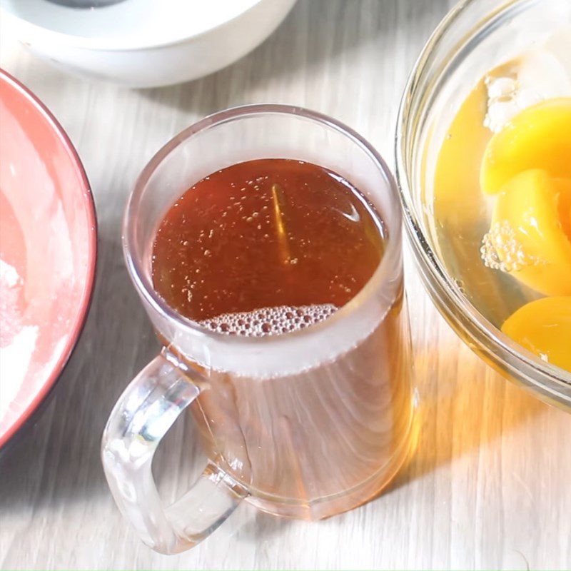 Step 1 Cook peach jelly for Peach Milk Tea