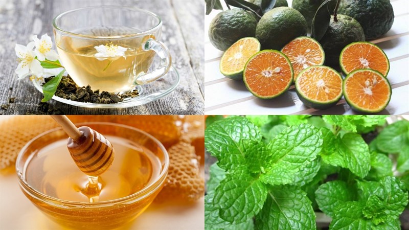 Ingredients for honey orange tea, lemongrass orange tea, tangerine orange tea
