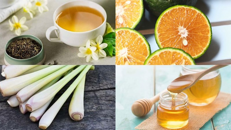 Ingredients for honey orange tea, lemongrass orange tea, citrus orange tea