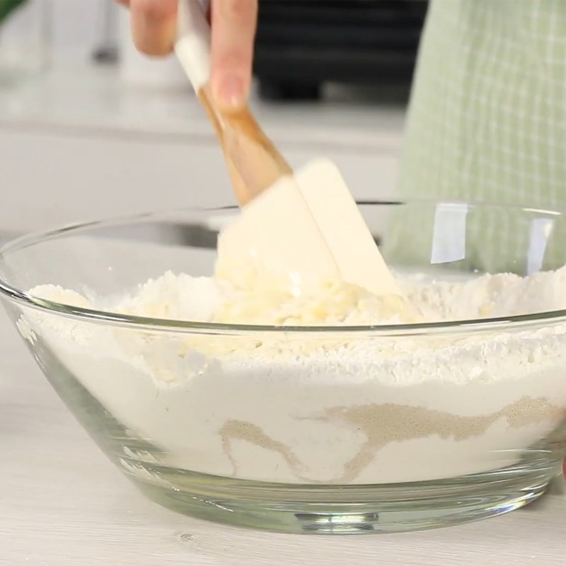 Step 1 Mixing the dough for Sausage Roll Bread