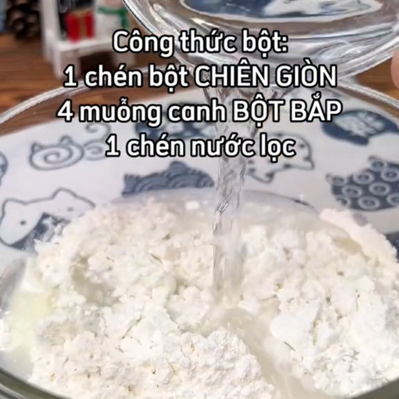 Step 2 Mixing batter Crispy quail eggs with tamarind sauce (Recipe shared from Tiktok Cooking with TasteVN)