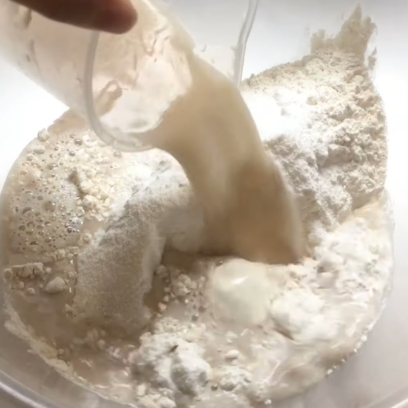 Step 2 Mix the dough Mayonnaise Sauce Rolled Pork Bread