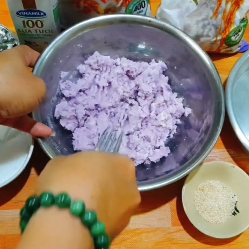 Step 2 Mix the cake batter Steamed Purple Yam Cake