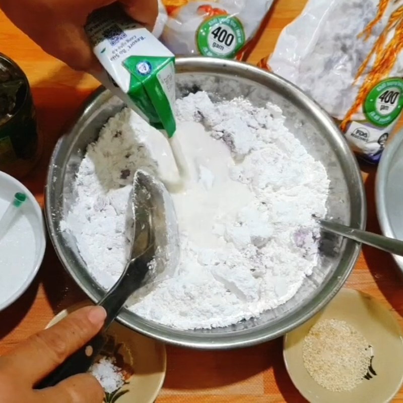 Step 2 Mix the cake batter Steamed Purple Yam Cake