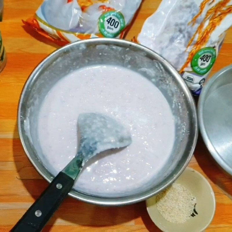 Step 2 Mix the cake batter Steamed Purple Yam Cake