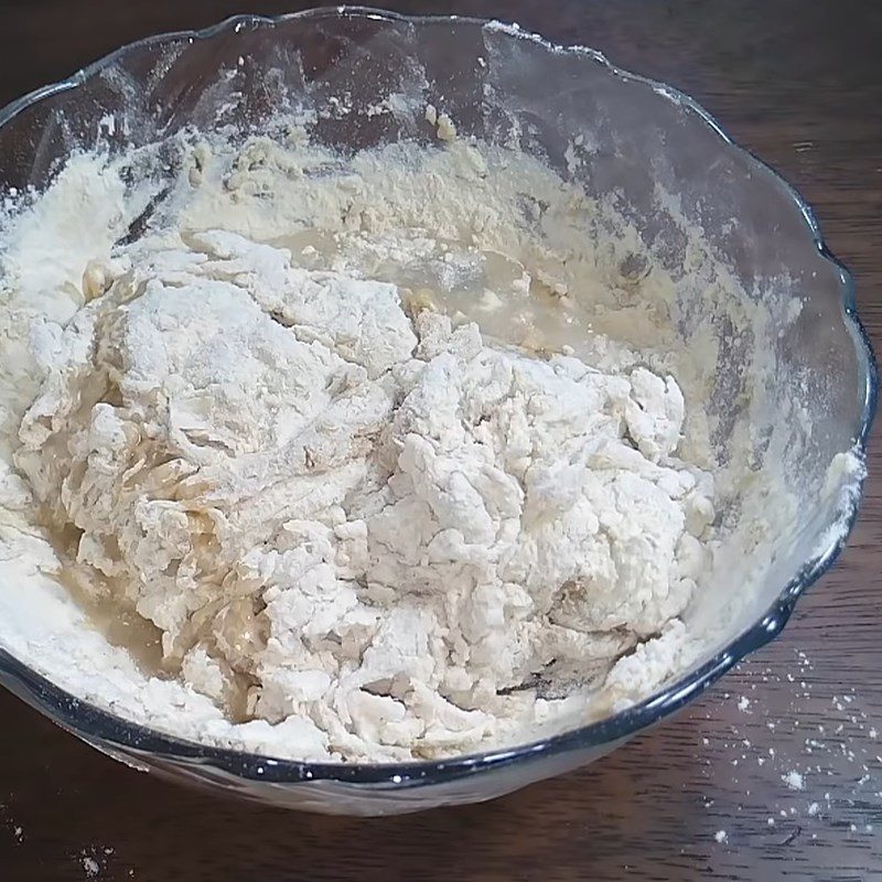Step 2 Mix the mì căn flour for vegetarian Giò sống - vegetarian mọc