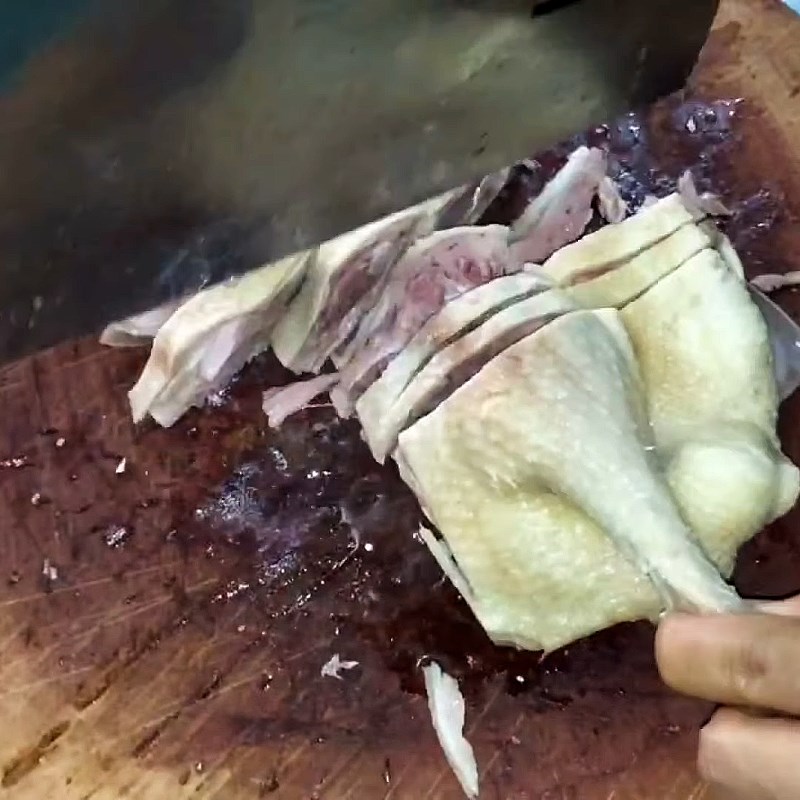 Step 4 Tossing the salad Duck salad with rice paddy herb and cabbage