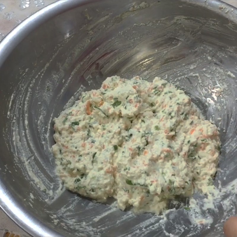 Step 2 Mixing the tofu mixture for Vegetarian Tofu Cake