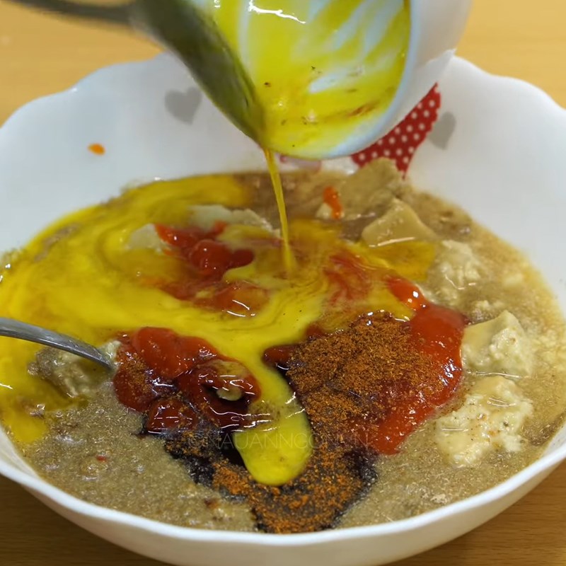 Step 1 Mix the marinating mixture for Dried Tra Fish (Vegan Fried Fish)