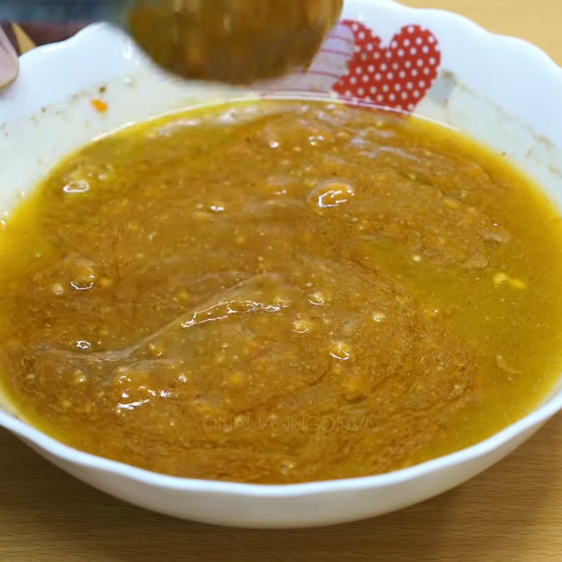 Step 1 Mix the marinating mixture for Dried Tra Fish (Vegan Fried Fish)