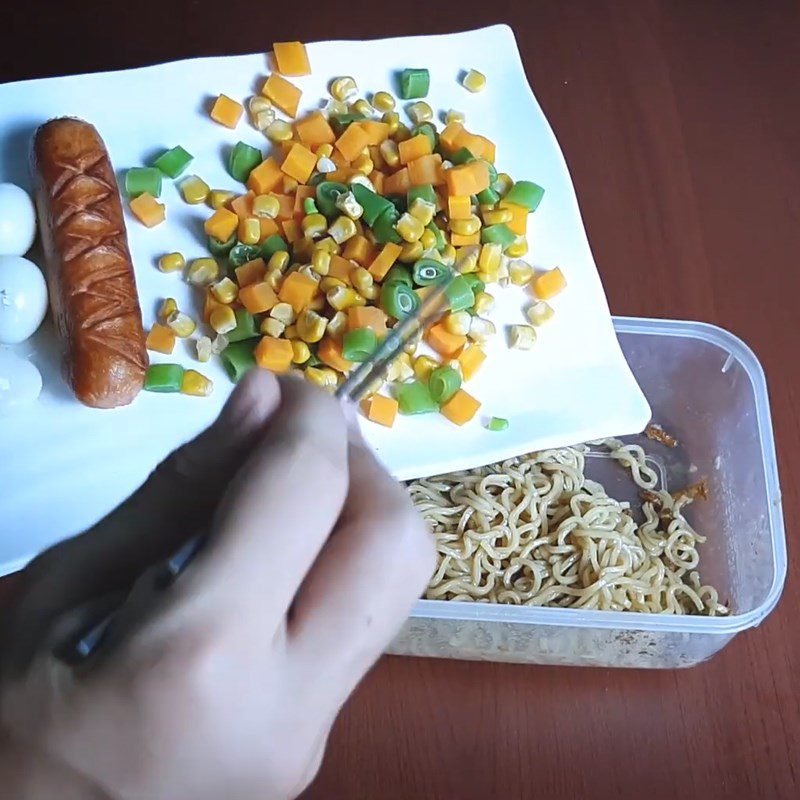 Step 3 Mixing noodles Indomie mixed noodles