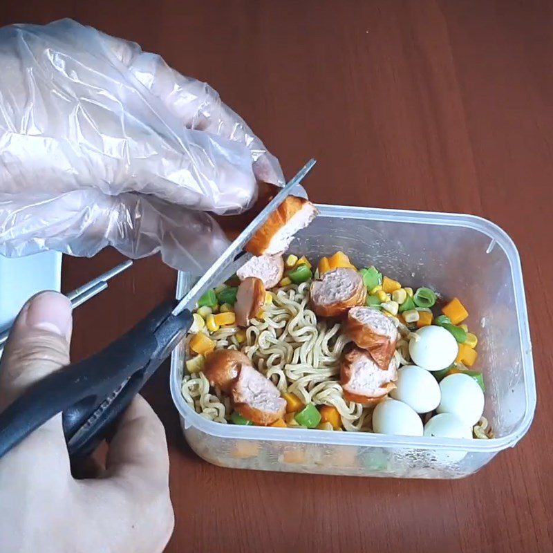 Step 3 Mixing noodles Indomie mixed noodles
