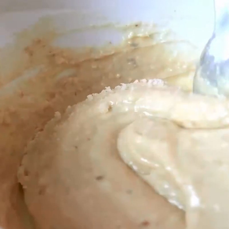 Step 3 Mixing the salad dressing for Chicken Caesar Salad