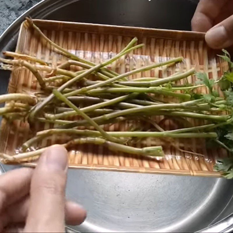 Step 1 Blanching Cilantro Stems for Roast Pork Banh Mi Sauce