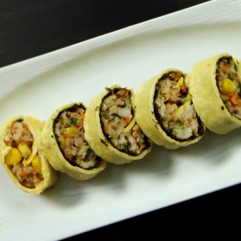 Step 5 Finished Product Colorful Steamed Shrimp Rolled Eggs