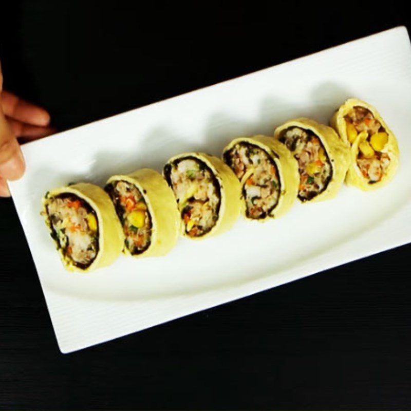 Step 5 Finished Product Colorful Steamed Shrimp Rolled Eggs
