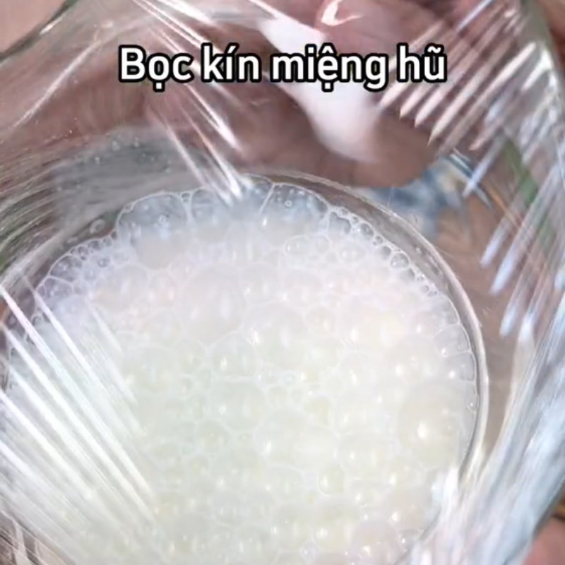 Step 2 Incubating yogurt Green sticky rice yogurt (Recipe shared from Tiktok Cooking with TasteVN)