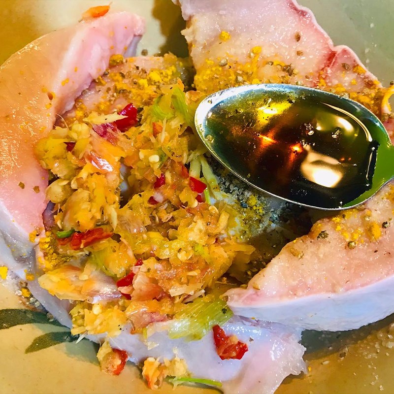 Step 2 Marinate the Shark Fish with Turmeric