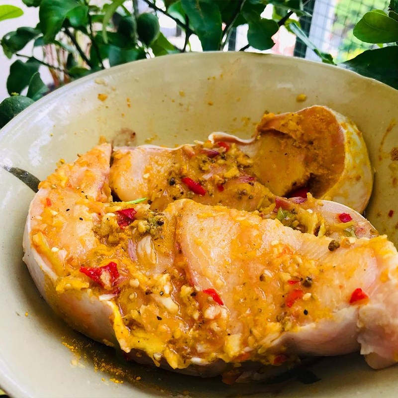 Step 2 Marinate the Shark Fish with Turmeric