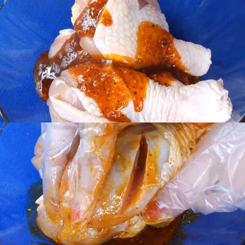 Step 2 Marinate chicken Grilled chicken thighs with garlic butter