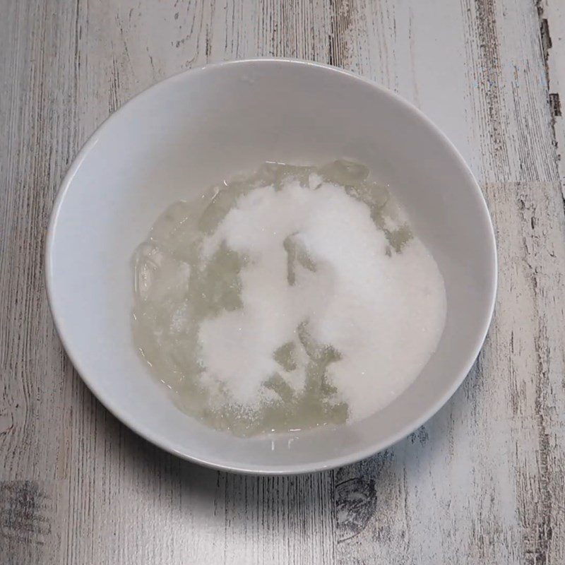 Step 2 Marinate aloe vera with sugar Aloe vera honey water mixed