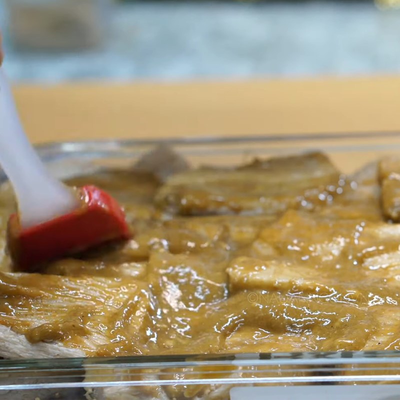 Step 2 Marinate the vegan ribs for Dried Tra Fish (Vegan Fried Fish)