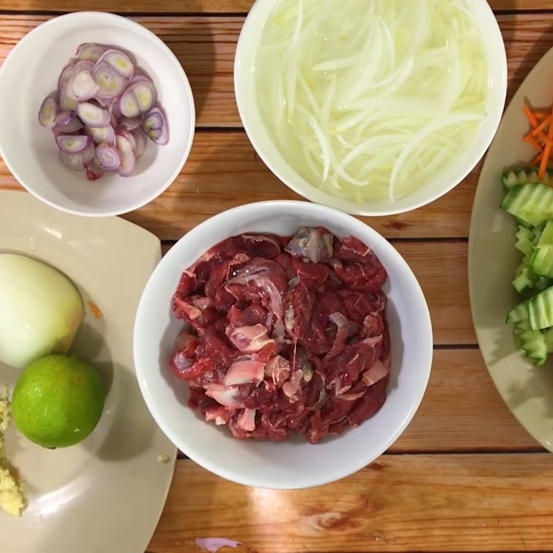 Step 2 Marinate the beef for Mixed Beef Salad