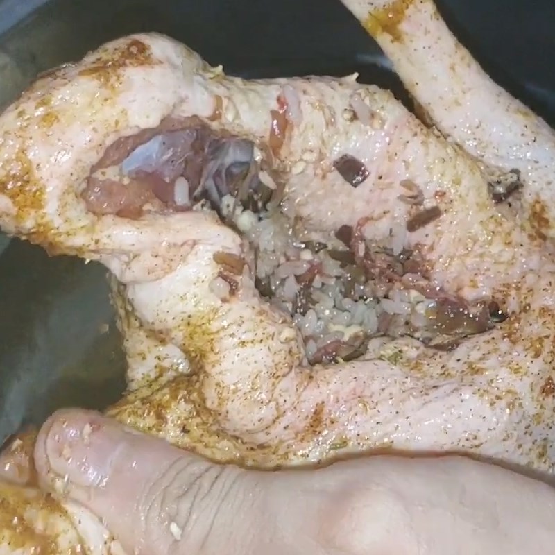Step 3 Marinate and Stuff the Meat Filling for Duck Stew with Lotus Seeds