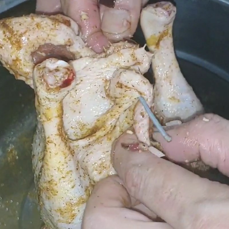 Step 3 Marinate and Stuff the Meat Filling for Duck Stew with Lotus Seeds