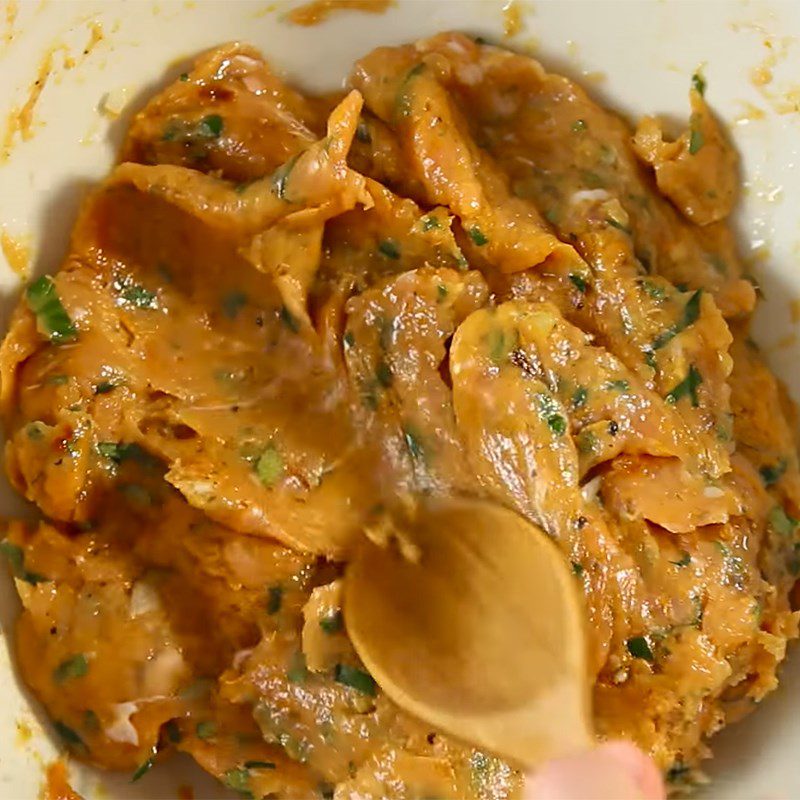 Step 1 Marinate and shape the fish cake Grilled fish cake with turmeric