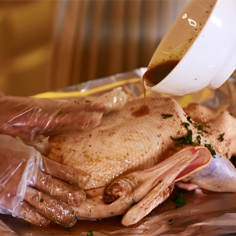 Step 4 Marinating the duck Grilled duck with green pepper