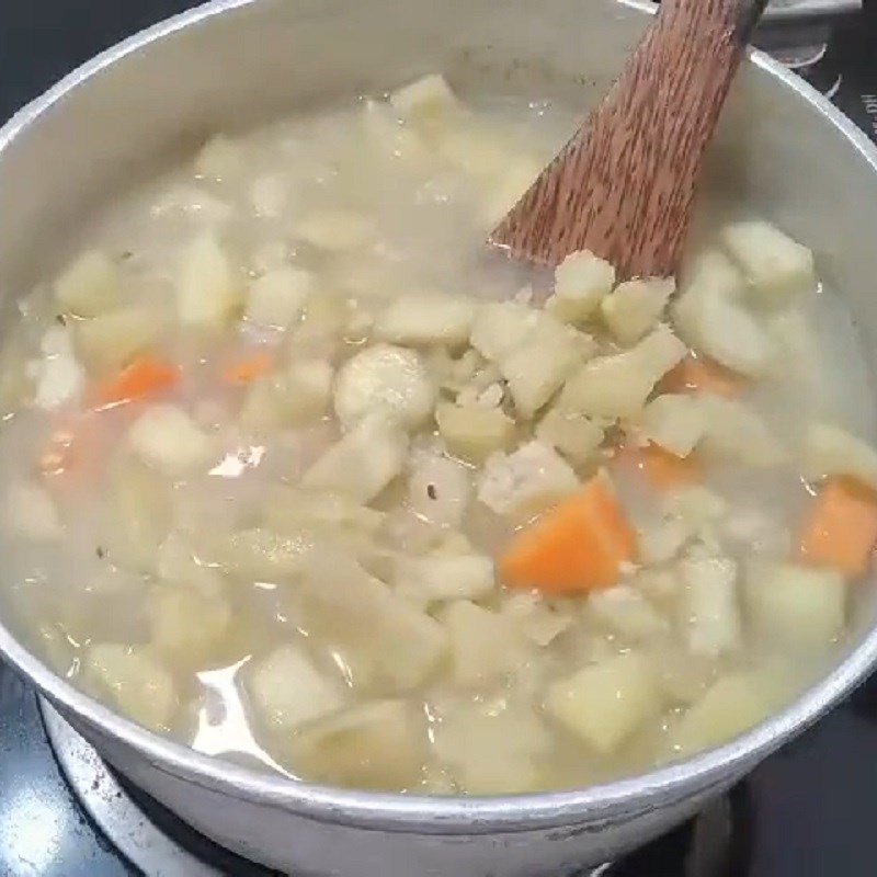 Step 3 Cook the porridge Sweet potato and mung bean porridge