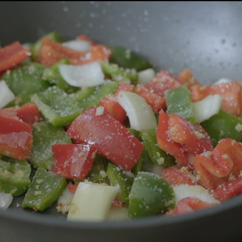 Step 4 Sauté vegetables Sweet and sour basa fish fillet