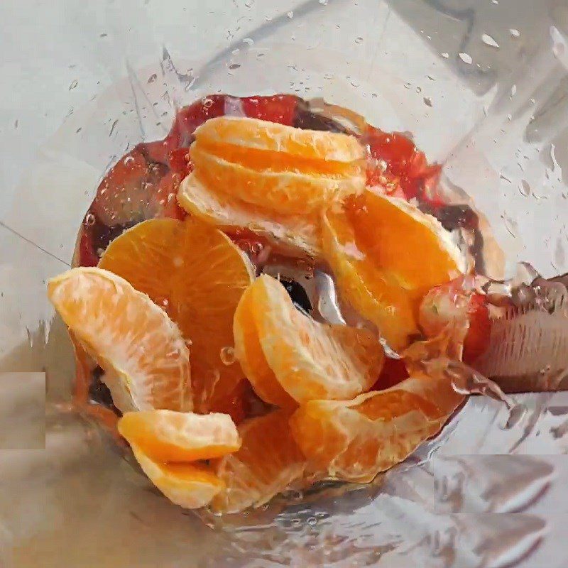 Step 2 Blend strawberries and oranges for Strawberry Orange Juice