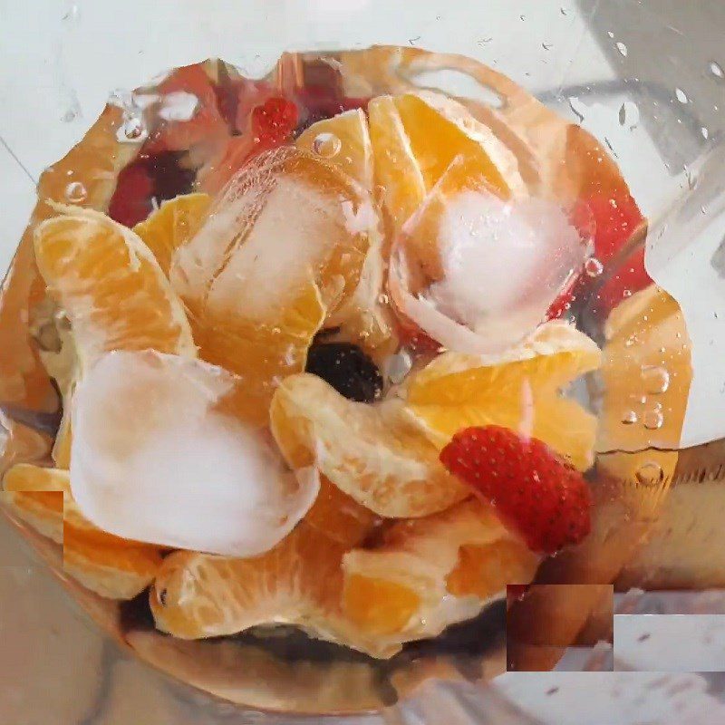 Step 2 Blend strawberries and oranges for Strawberry Orange Juice