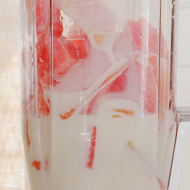 Step 2 Blend watermelon and fresh milk Watermelon milk