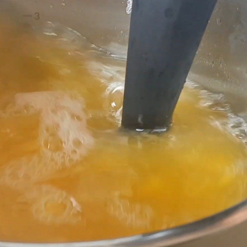 Step 3 Blend the mixture Peach juice cooking