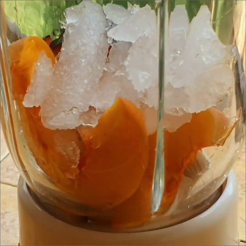 Step 2 Blend the mixture of ingredients for Peach Plum Smoothie