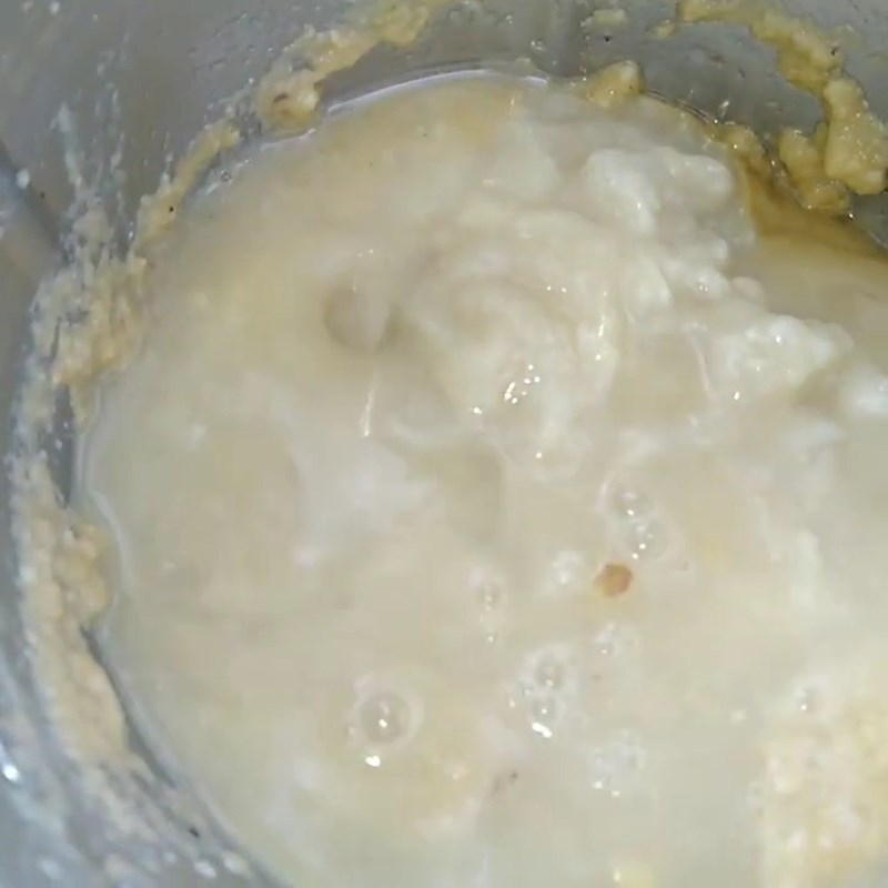 Step 2 Blend custard apple and peanut smoothie Custard apple and peanut smoothie