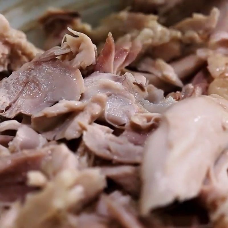 Step 4 Shred the chicken Korean chicken noodle
