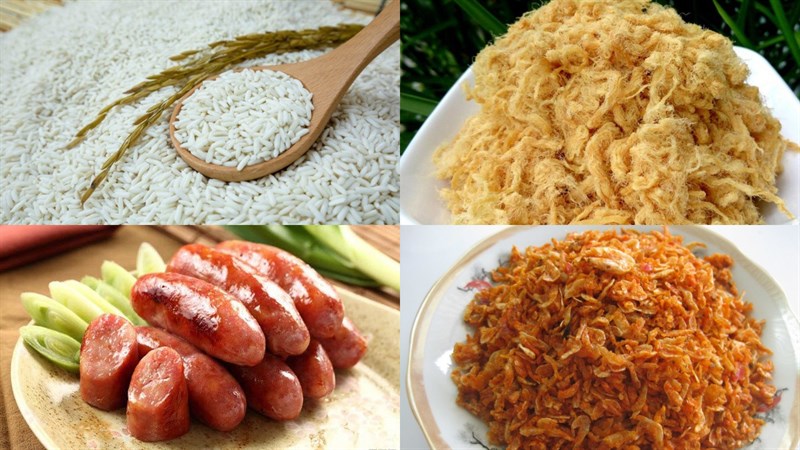 Ingredients for cooking sticky rice using a pressure cooker