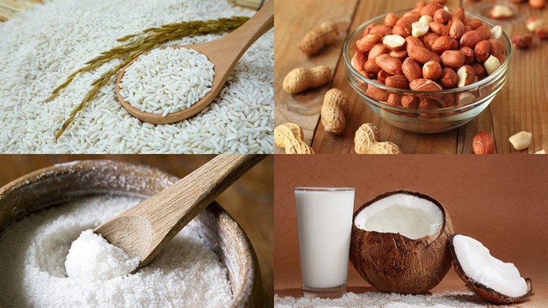 Ingredients for cooking sticky rice using a pressure cooker