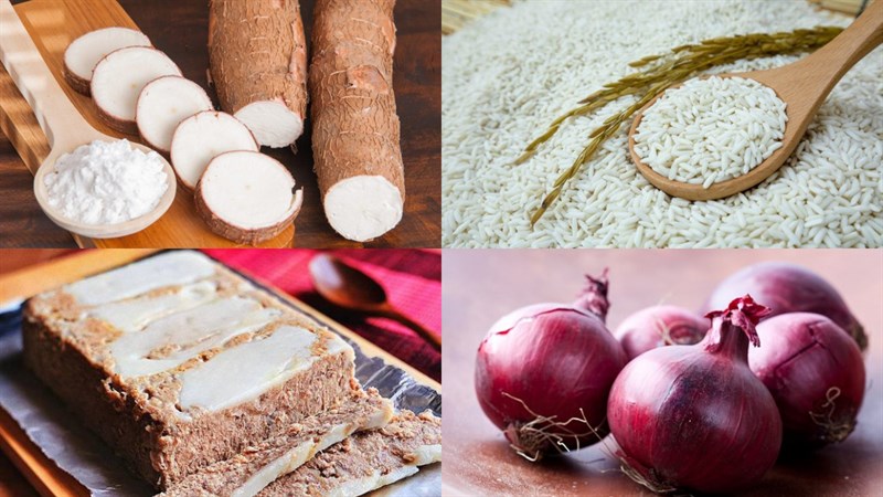 Ingredients for cooking sticky rice with a pressure cooker