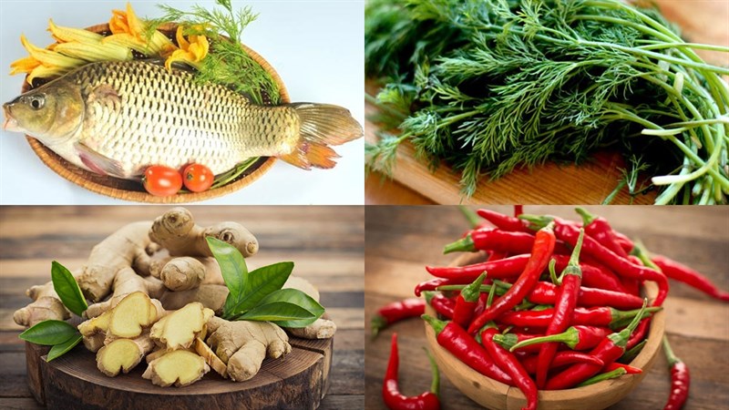 Ingredients for beer steamed carp