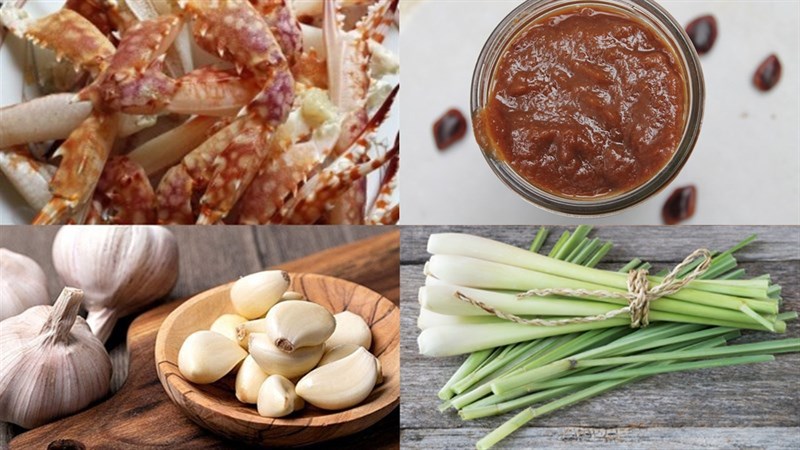 Ingredients for fried crab claws