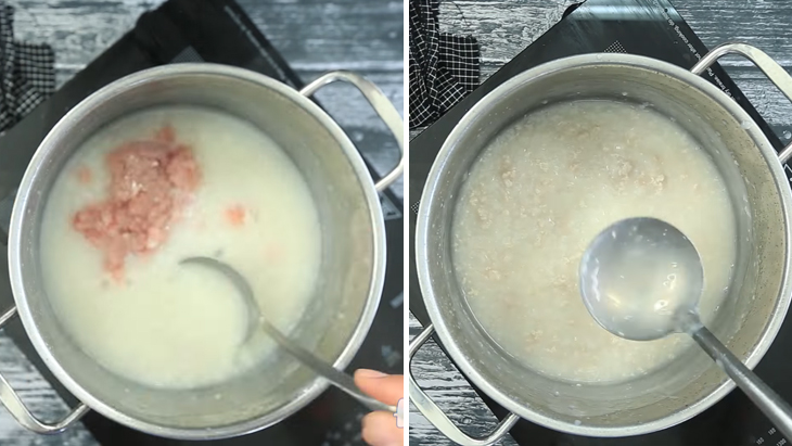 Step 2 Cooking porridge Shrimp and minced pork porridge