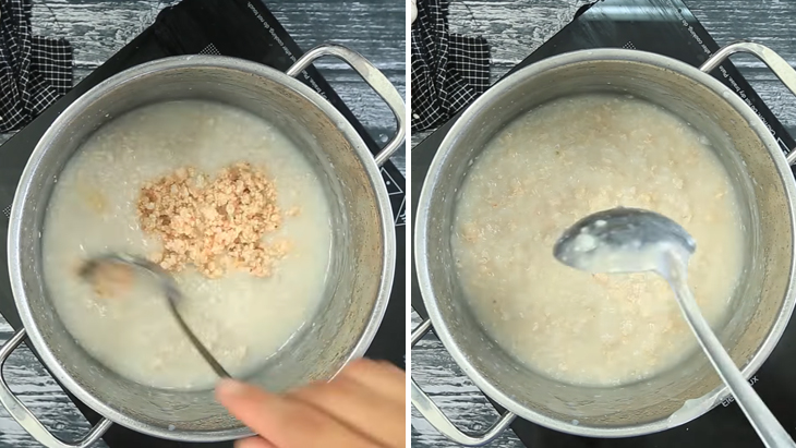 Step 2 Cooking porridge Shrimp and minced pork porridge